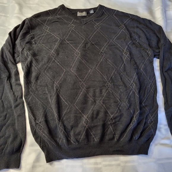 ARROW MENS SWEATER CASUAL FORMAL WEAR SIZE LARGE DIAMOND PATTERN - Picture 4 of 13